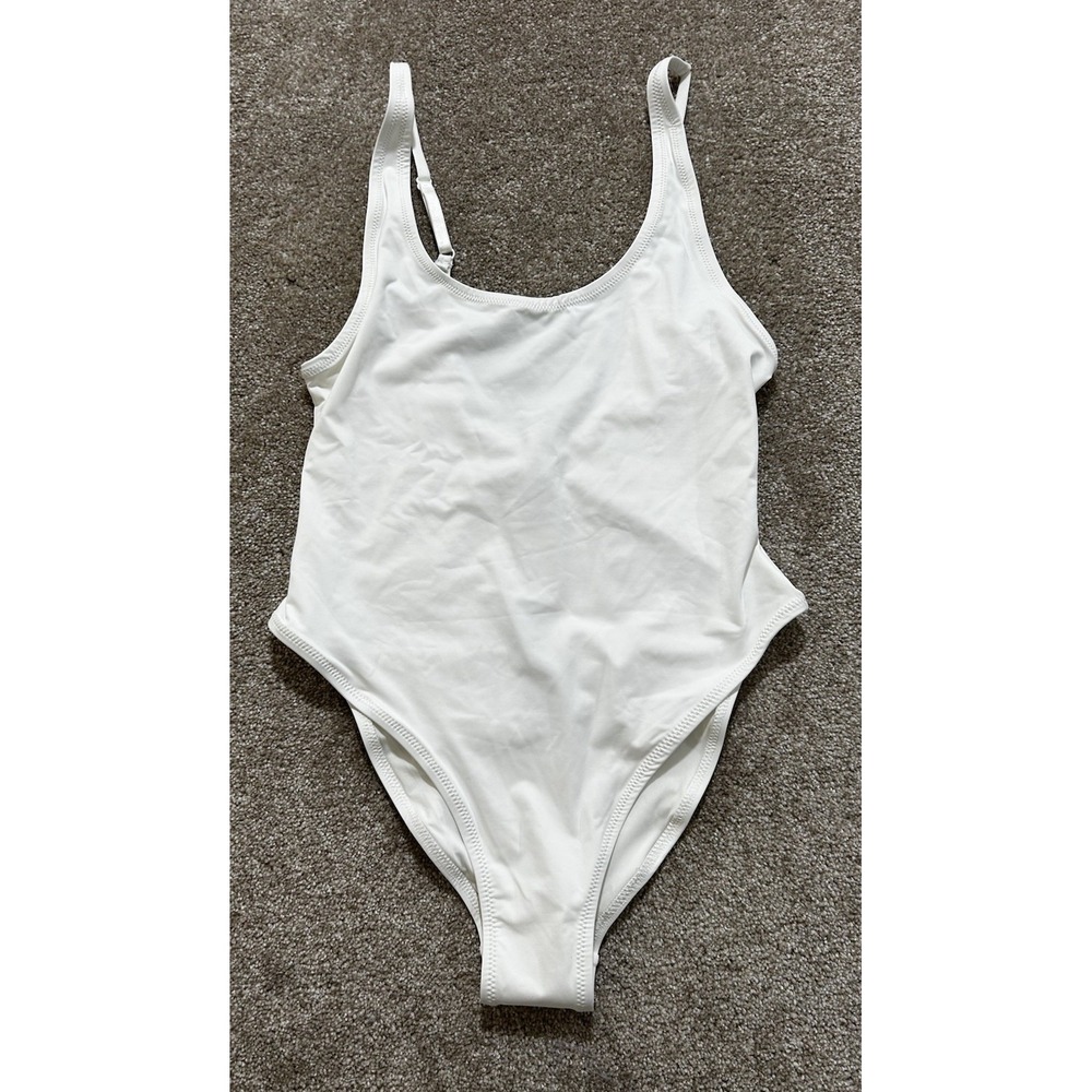 SKIMS Women's XL Recycled Swim Scoop Neck One piece In Snow BNWT $90